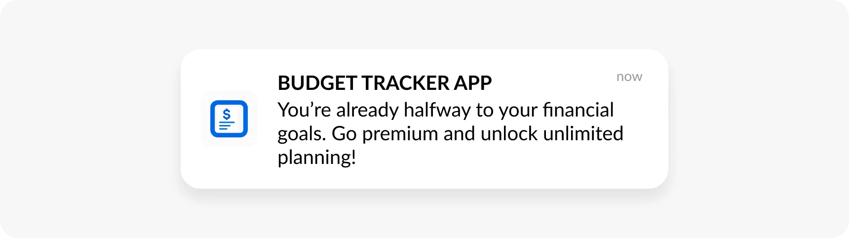 Value-based reminder push notification example