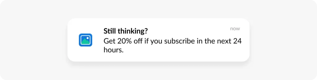 Abandoned subscription push notification example