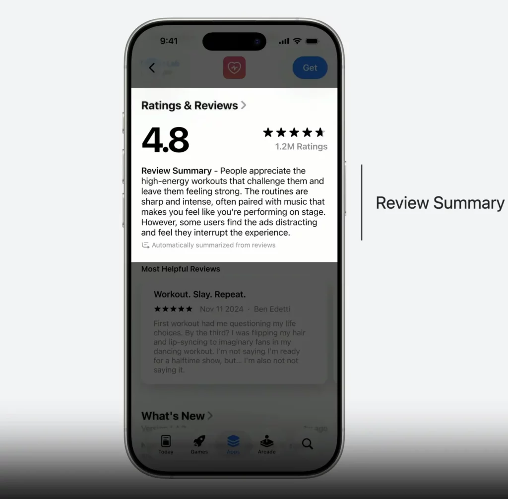 WWDC25: AI-generated review summaries