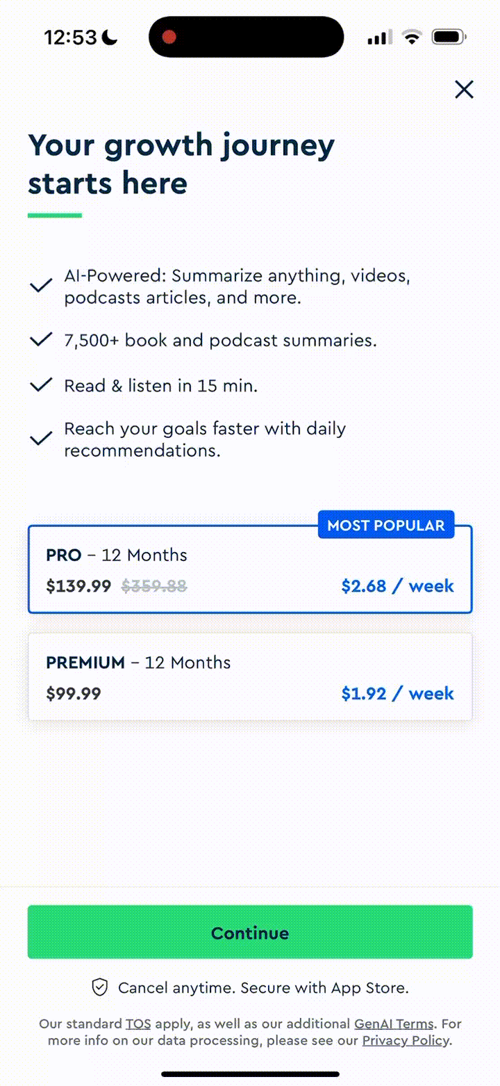 Blinkist Paywall