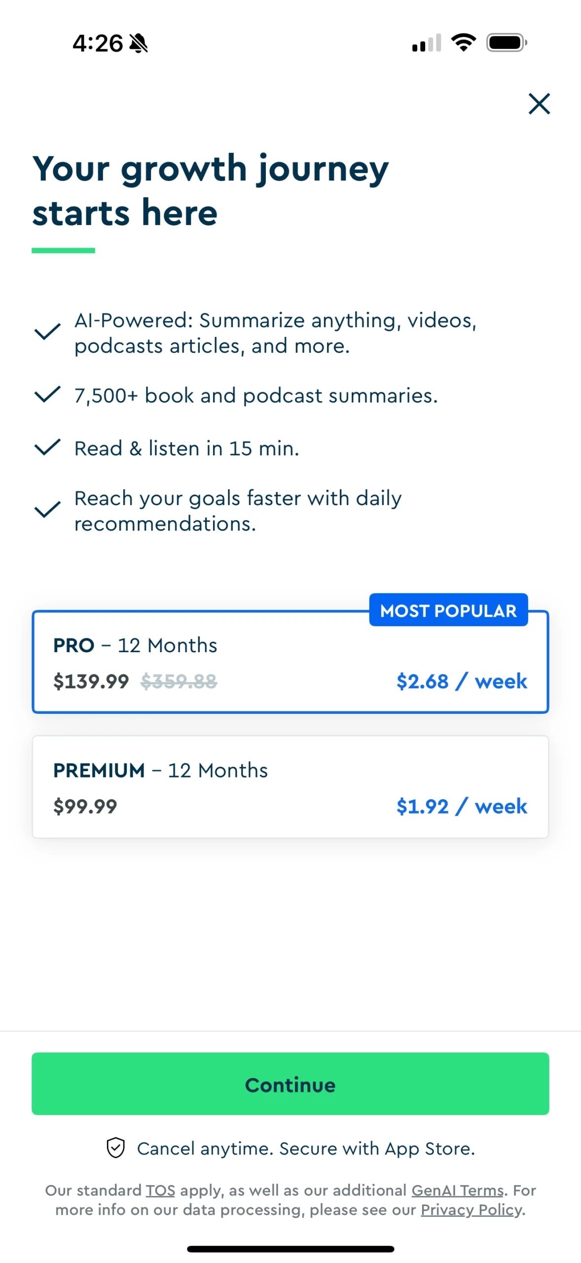 Blinkist paywall