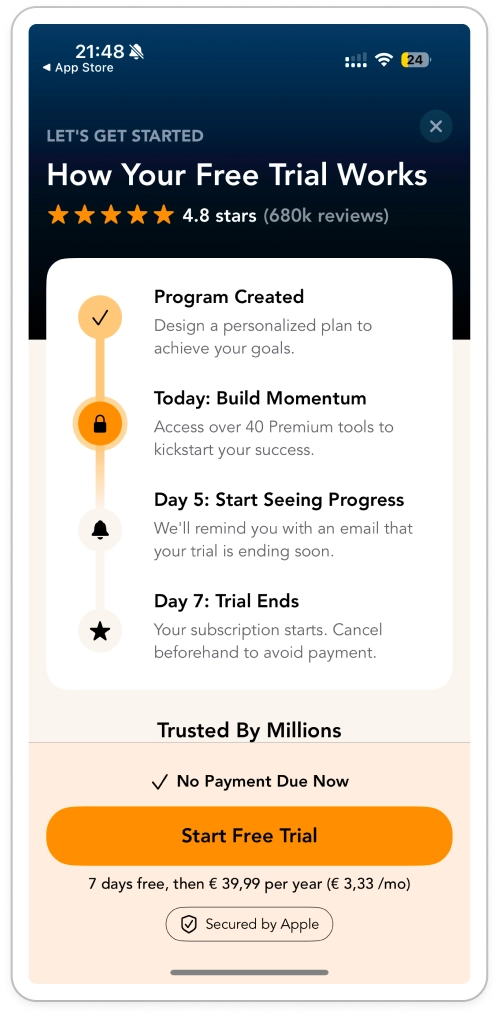 LoseIt! paywall