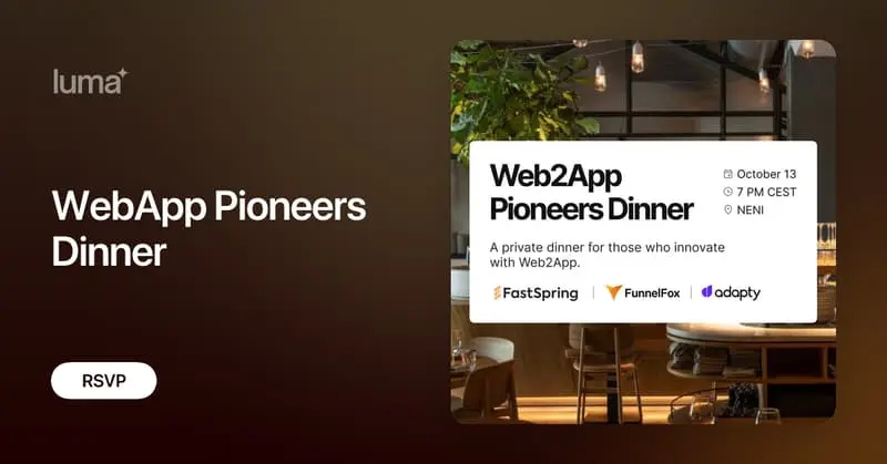 Web2App Pioneers Dinner 1