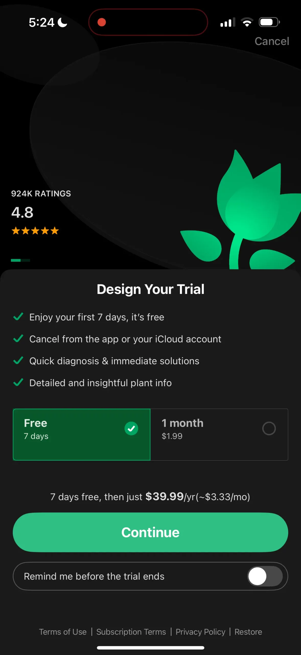 PictureThis Paywall