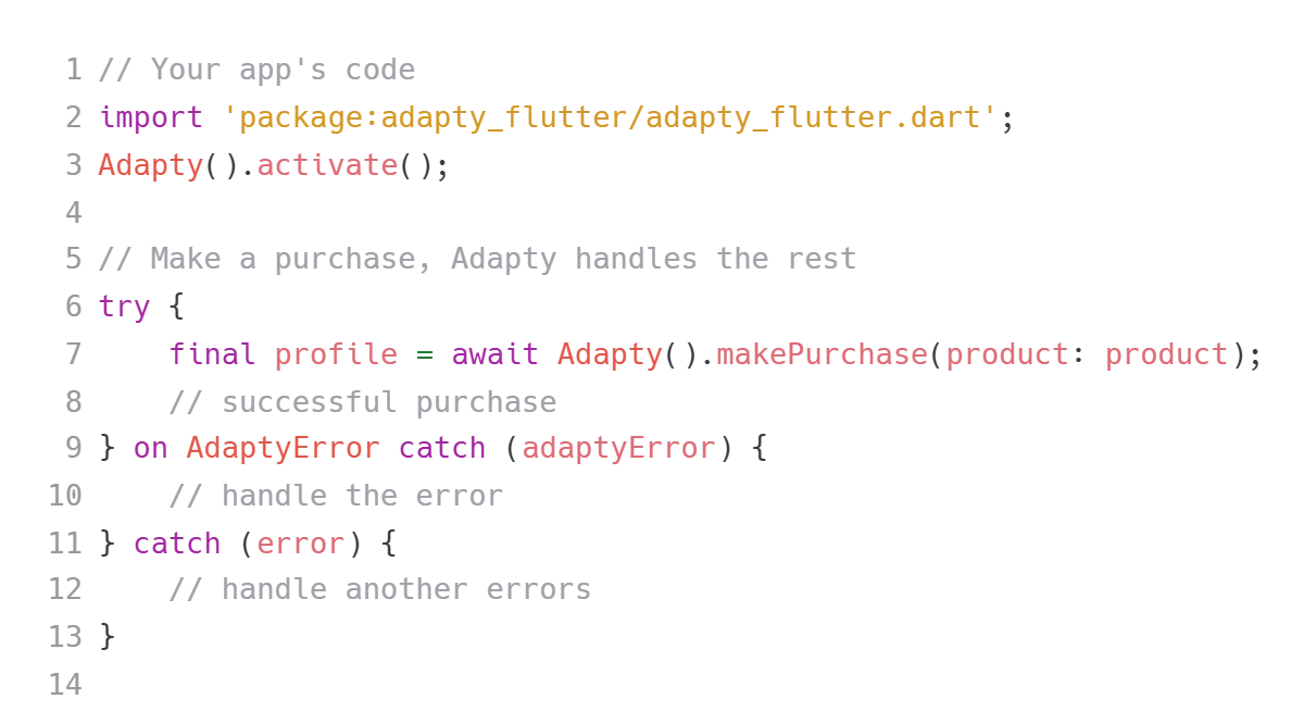 Code Snippet Flutter