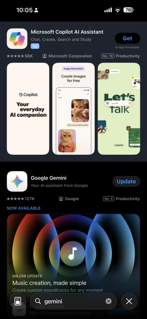 Appstore Gemini Search Result 3