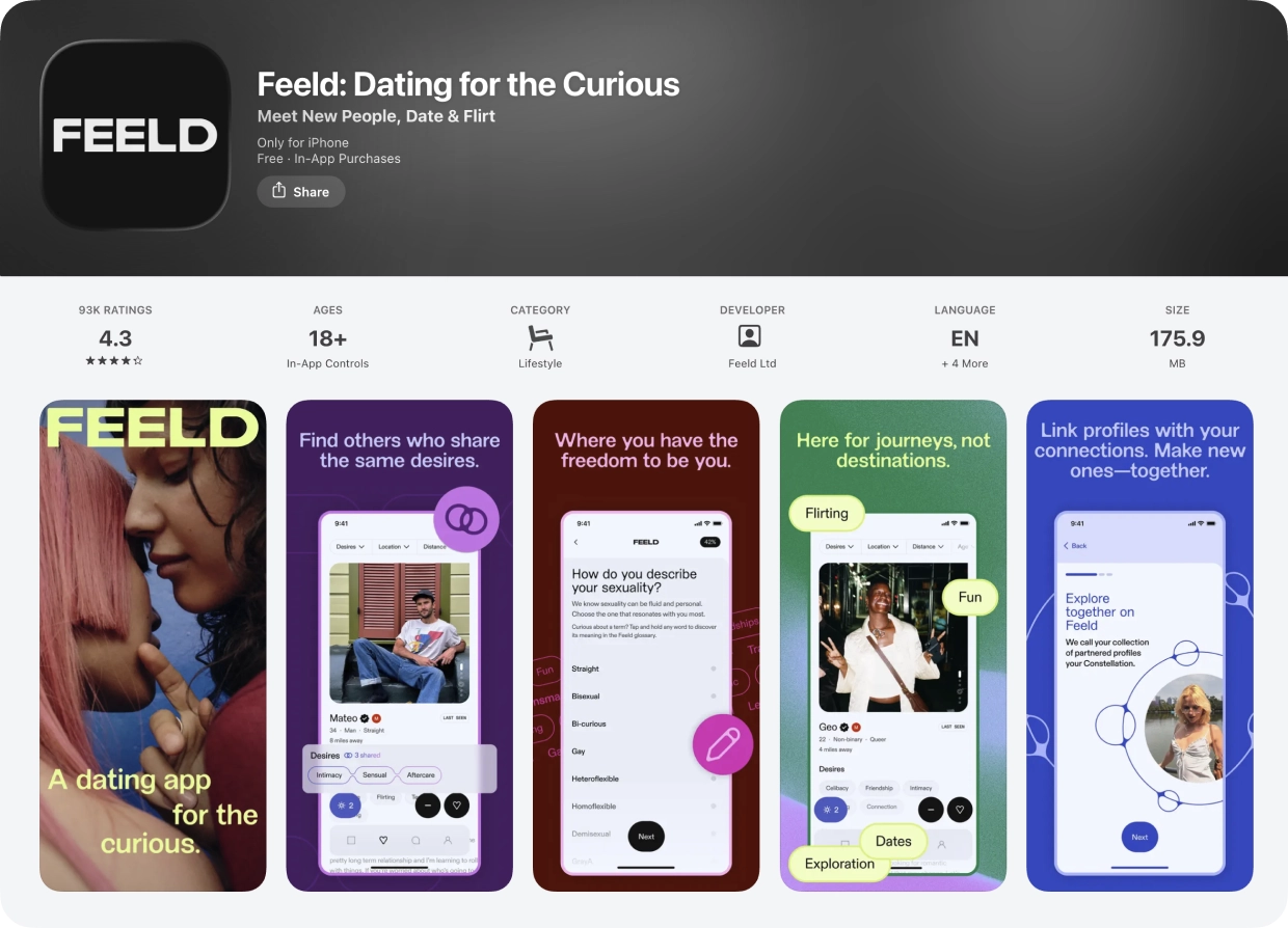 Feeld: AppStore Page