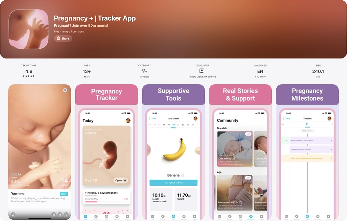 App Store Screen: Pregnancy+