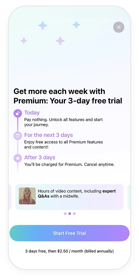 Pregnancy Paywall Screen