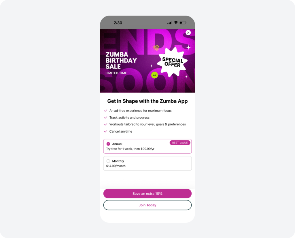 Zumba Checkout 1