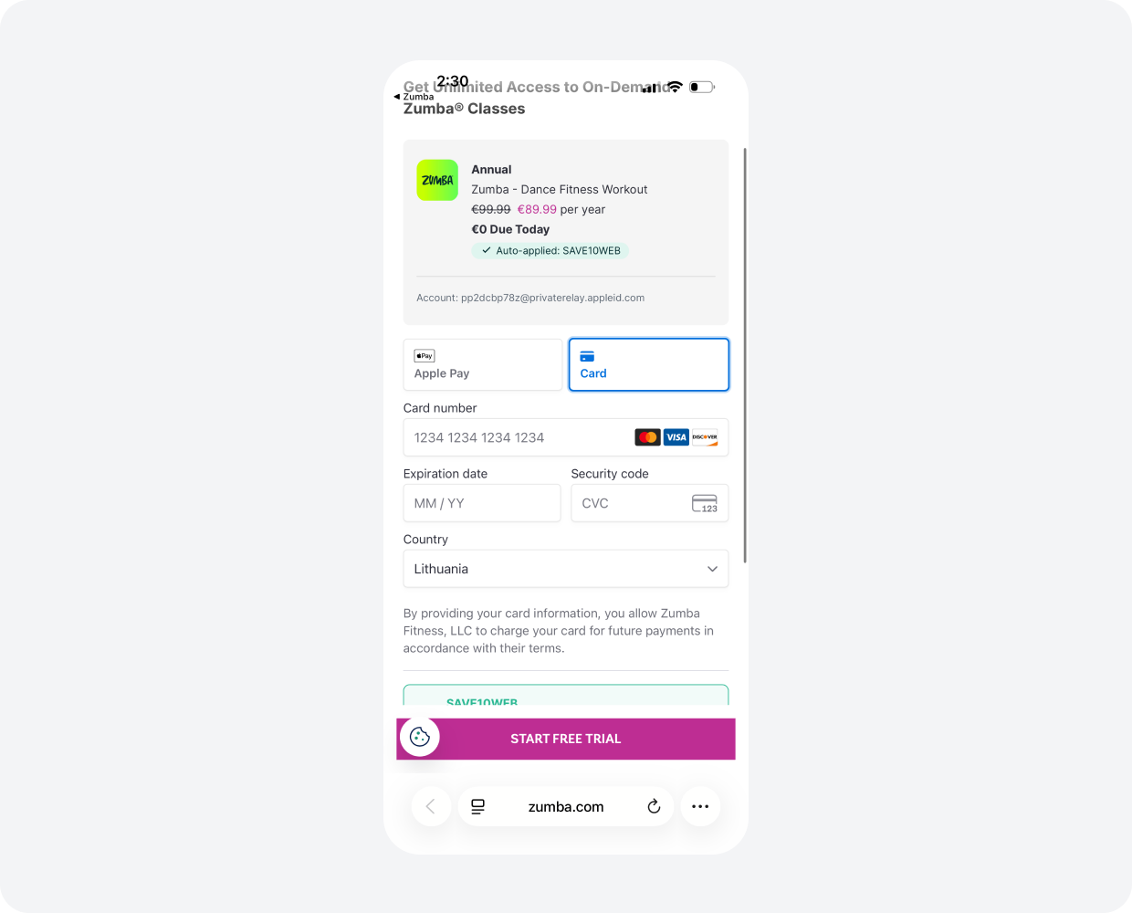 Zumba Checkout 2