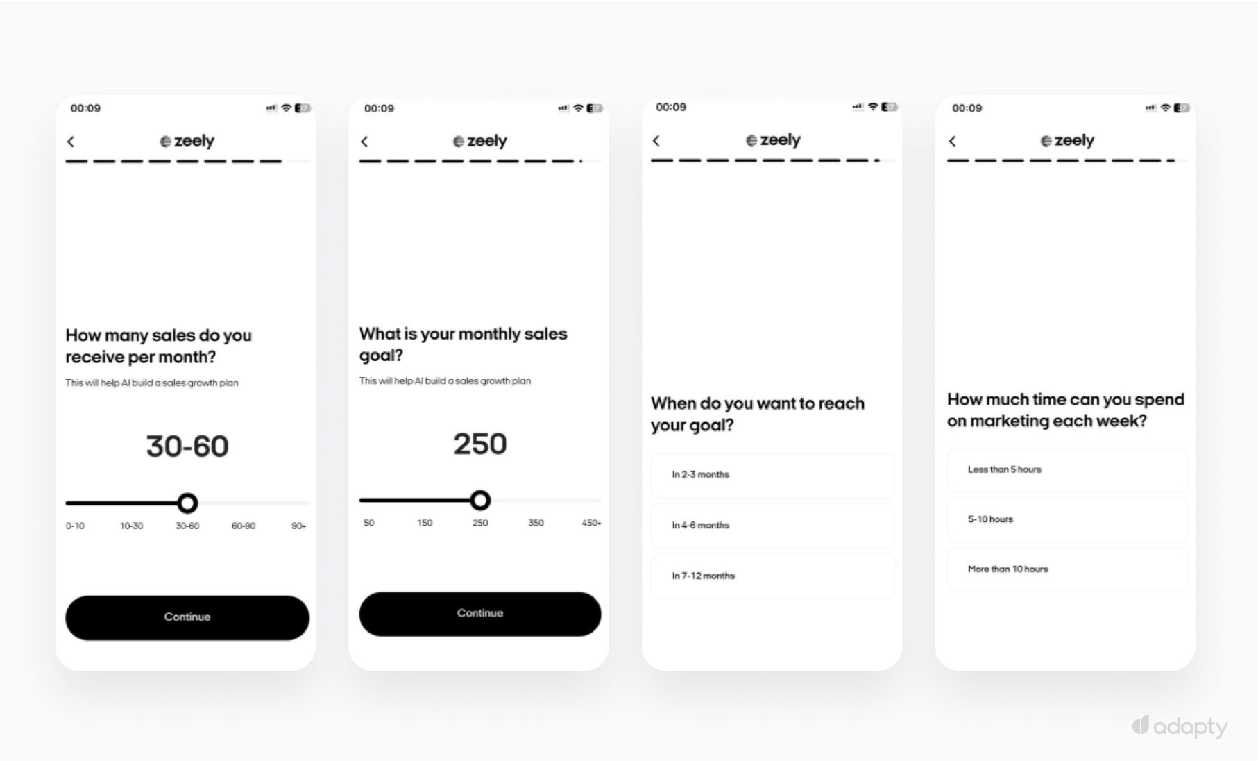 Zeely onboarding quiz — how to collect emails in your mobile app using a personalization flow