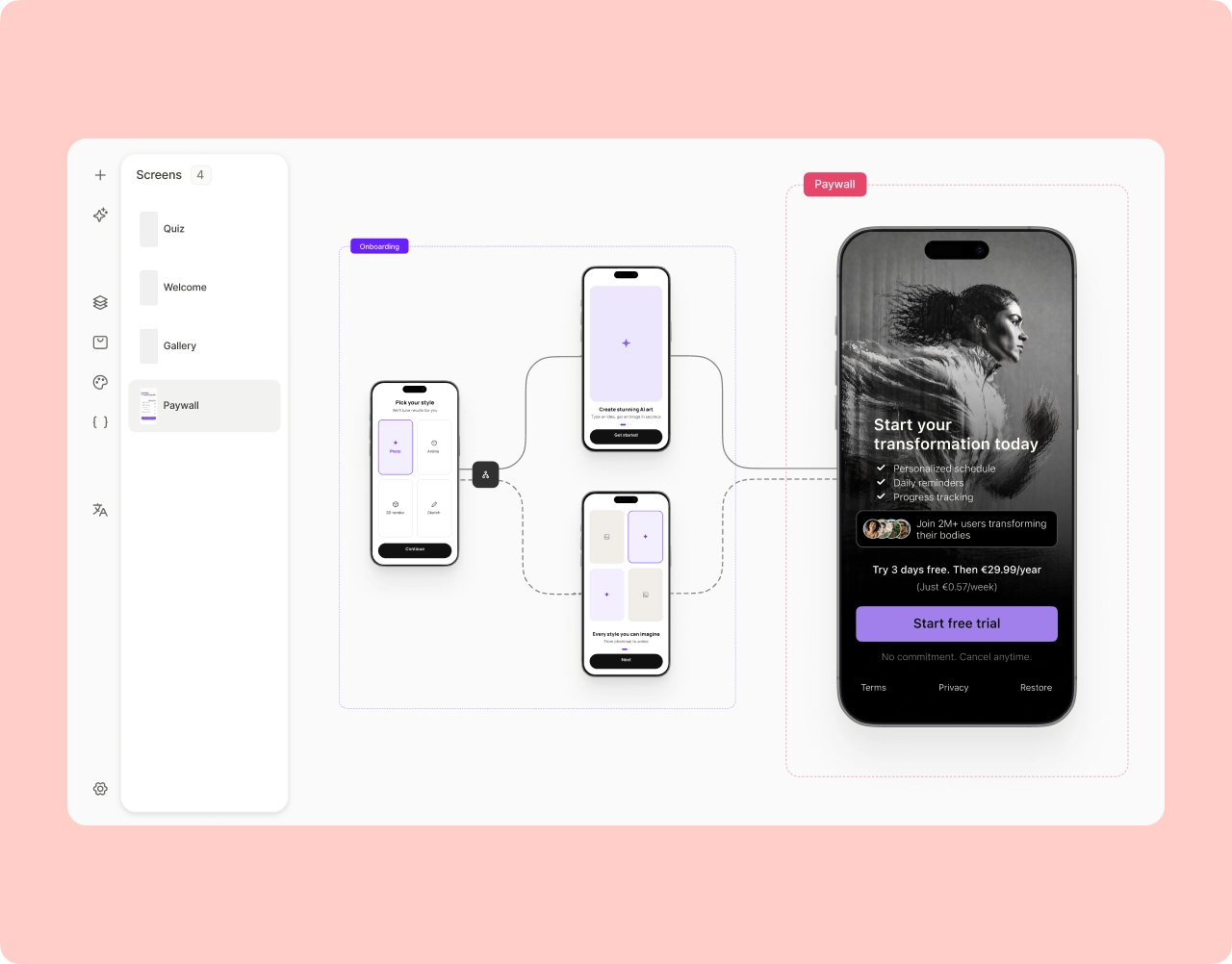 No Code Paywall Builder