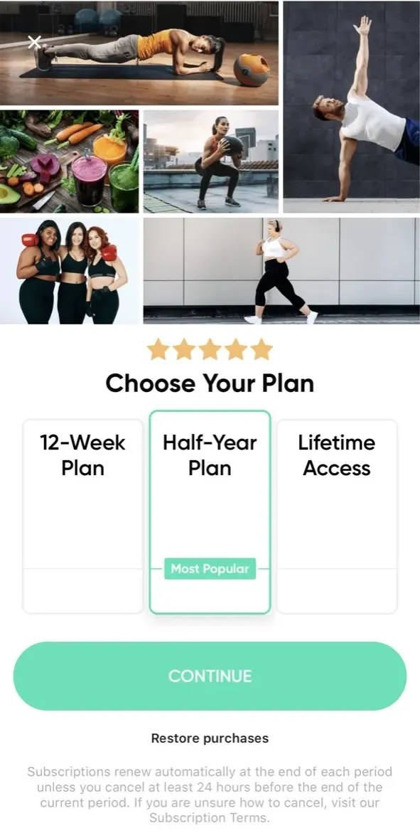 The paywall screen of the BetterMe app