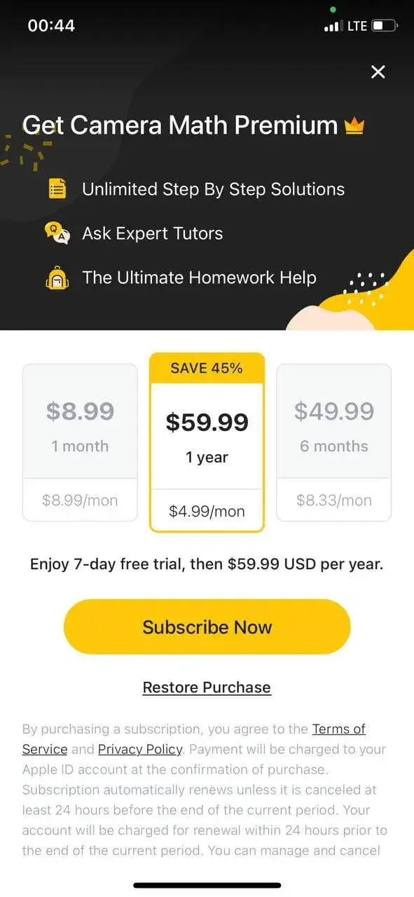 The paywall screen of the UpStudy app