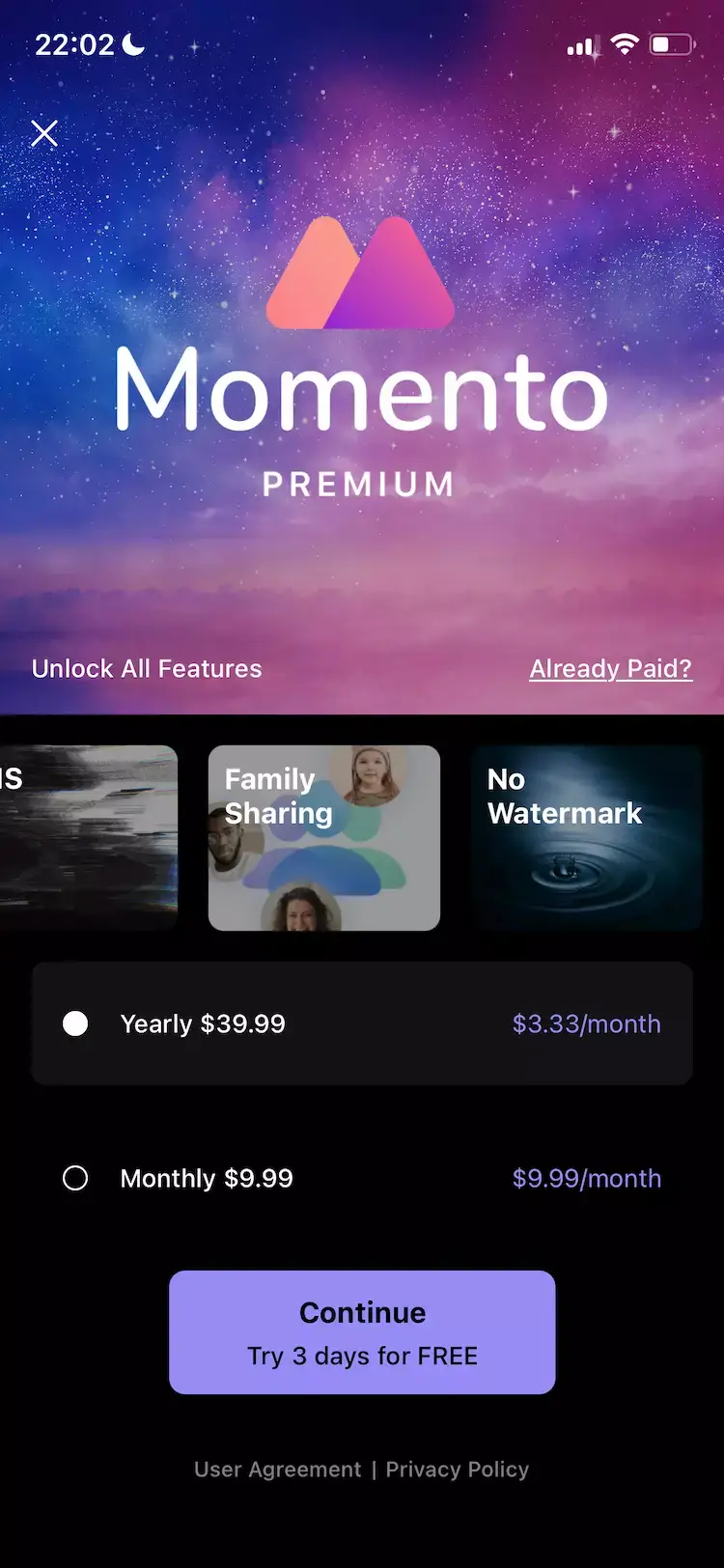 The paywall screen of the GIF Maker app