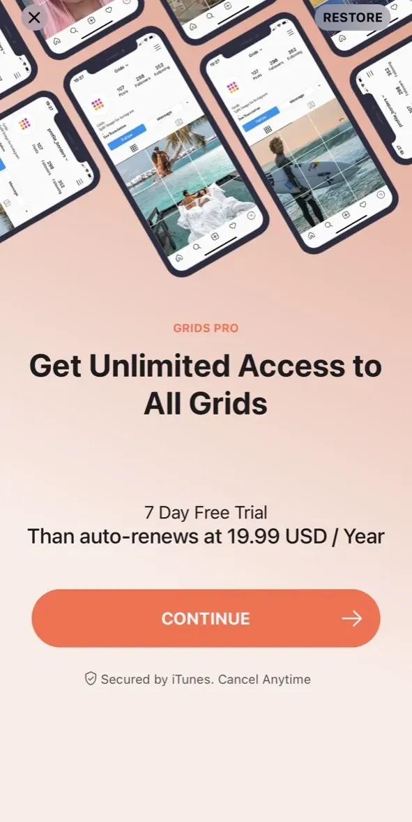 The paywall screen of the true app