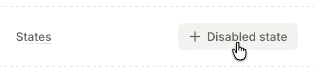 States settings panel with the Add Disabled state option visible