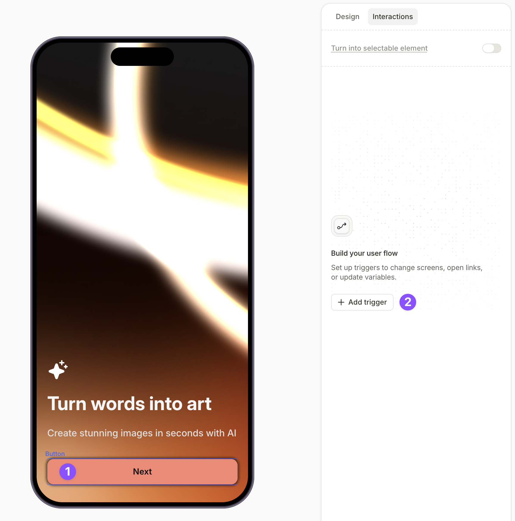 Add trigger button