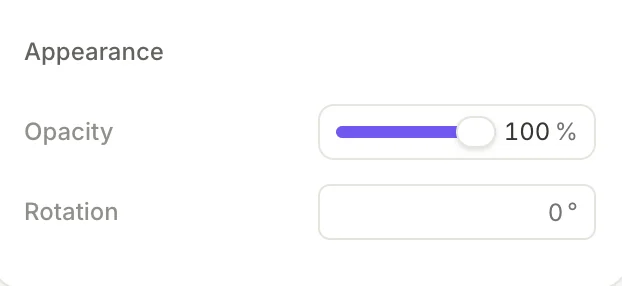 Appearance settings