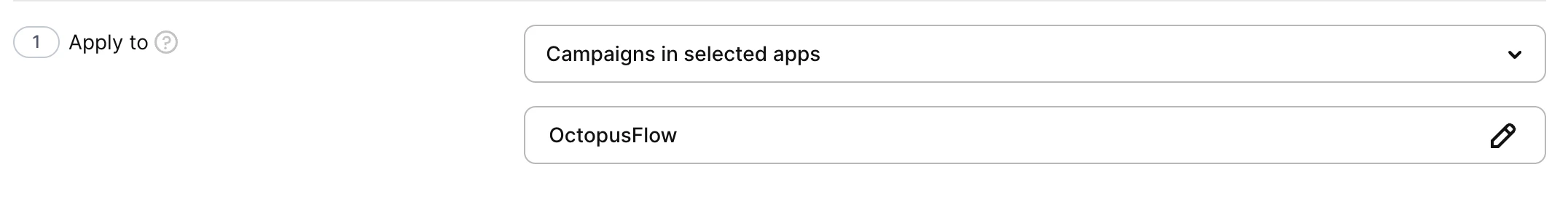 Apply to scope dropdown and campaign selection