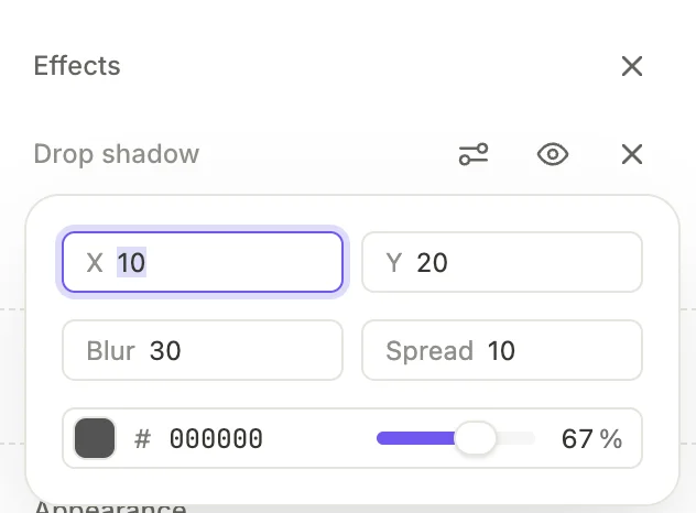 Effects settings