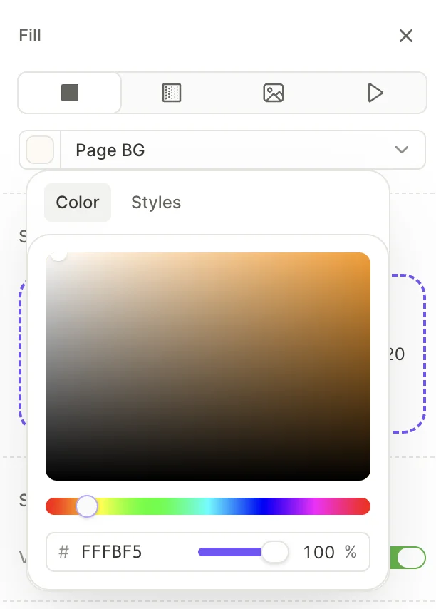 Flow builder solid background