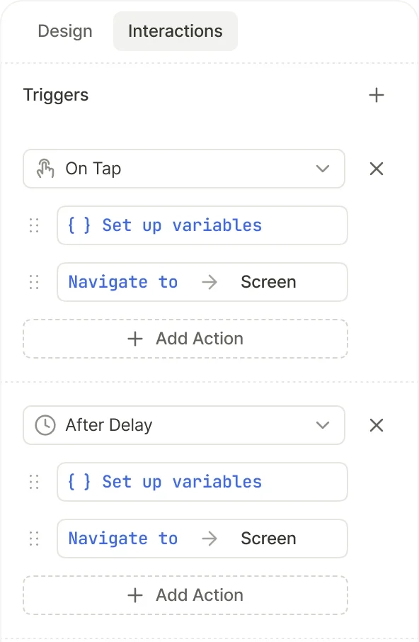Flow builder interactions tab