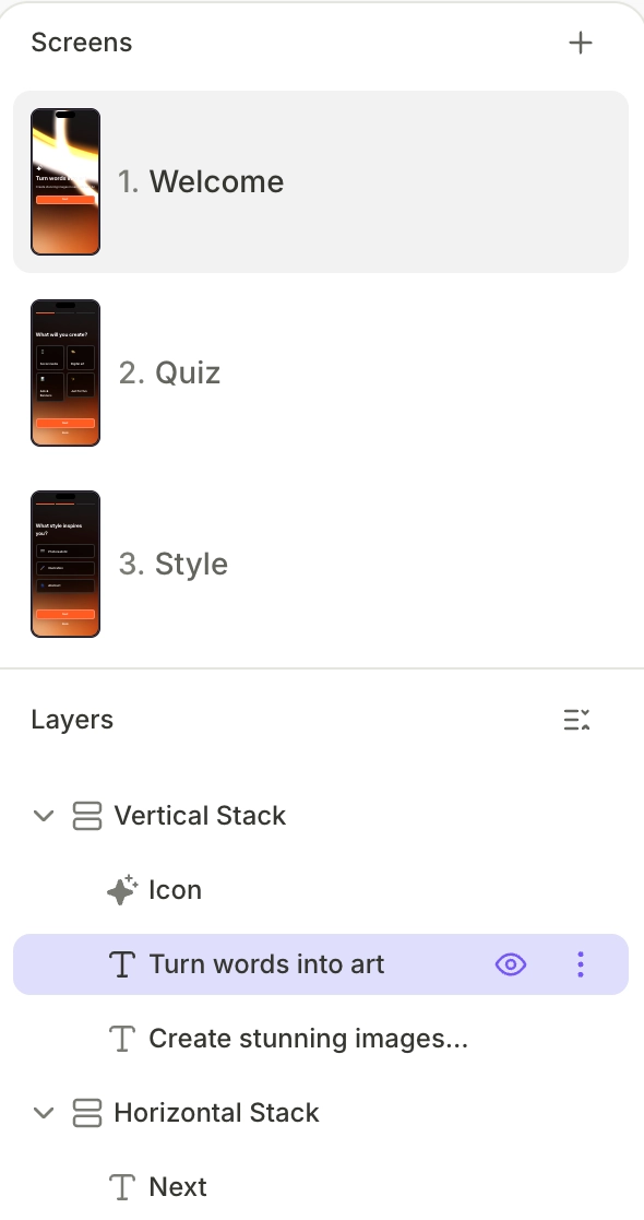 Flow builder left panel