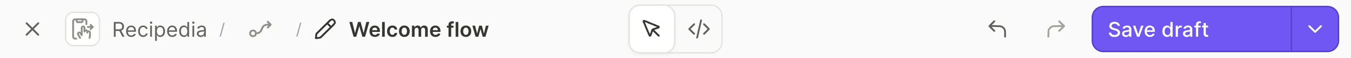 Flow builder top toolbar