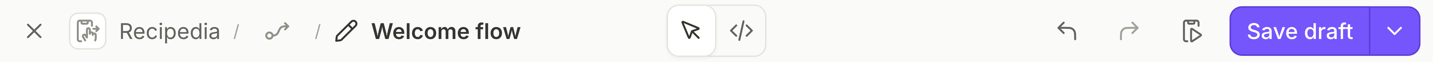 Flow builder top toolbar