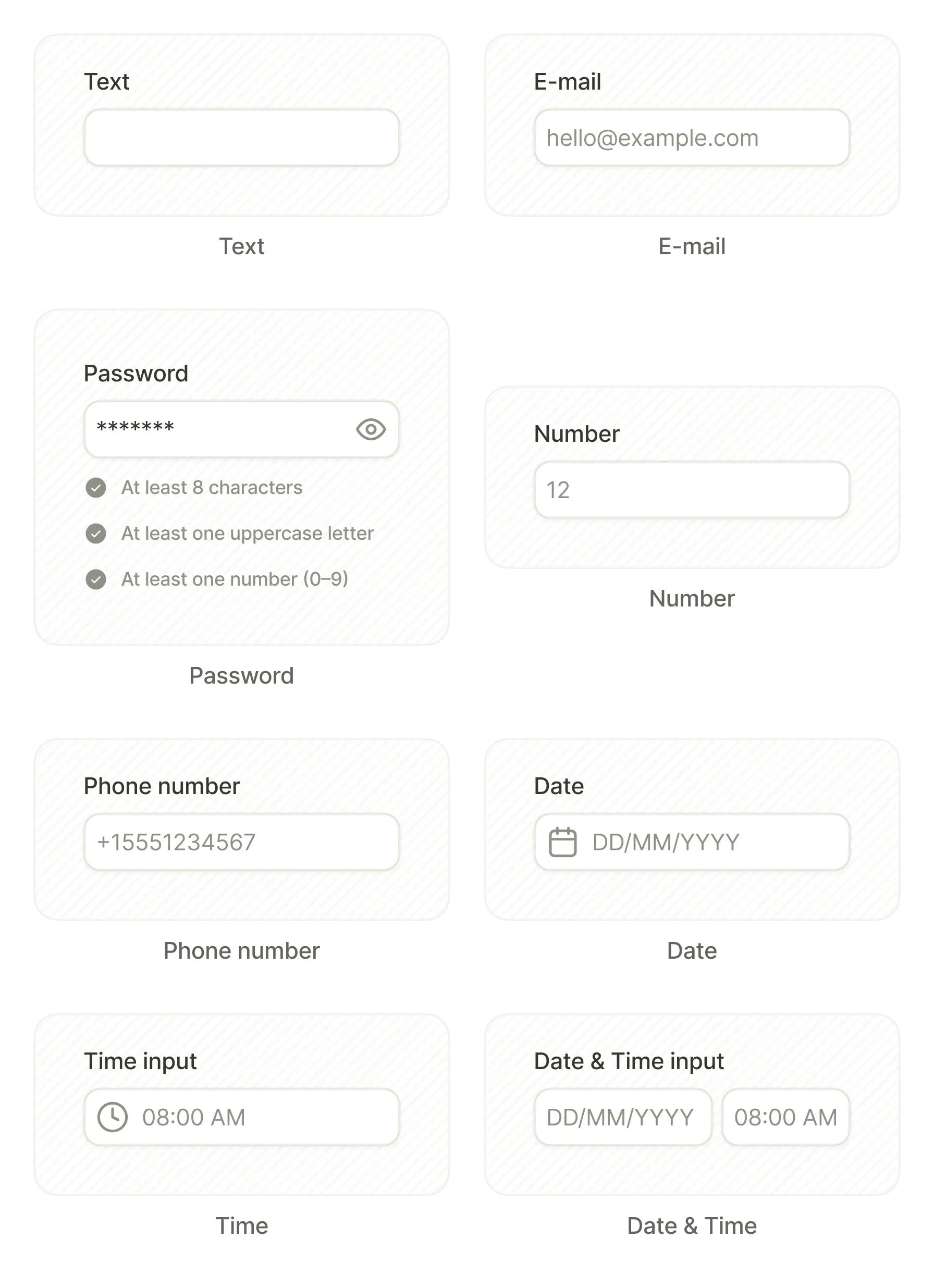 Input templates