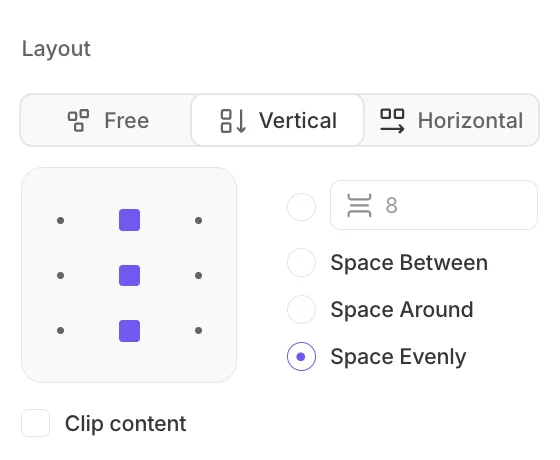 Layout settings