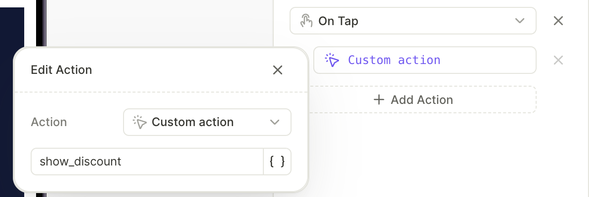 Custom action configuration with Action ID field in the Edit action window