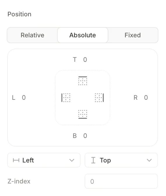 Absolute position controls