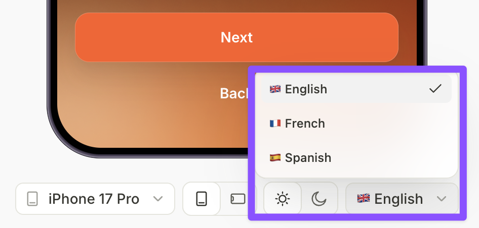 Locale preview in Flow Builder
