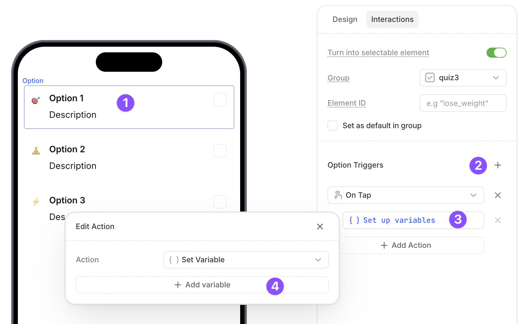 Updating a variable via an interaction