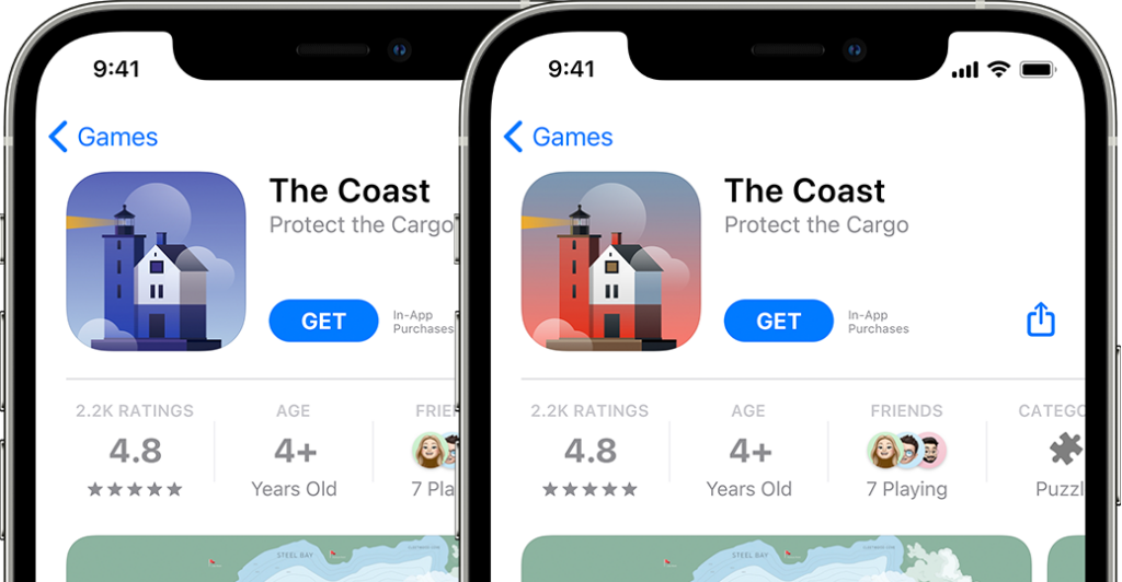 在同一 App Store 页面上比较两个 App 图标变体的产品页面优化测试