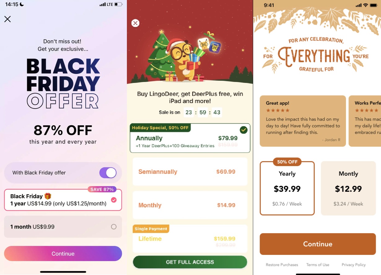 Friday holiday paywall examples 4