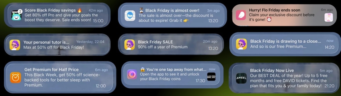 Push notifications black friday