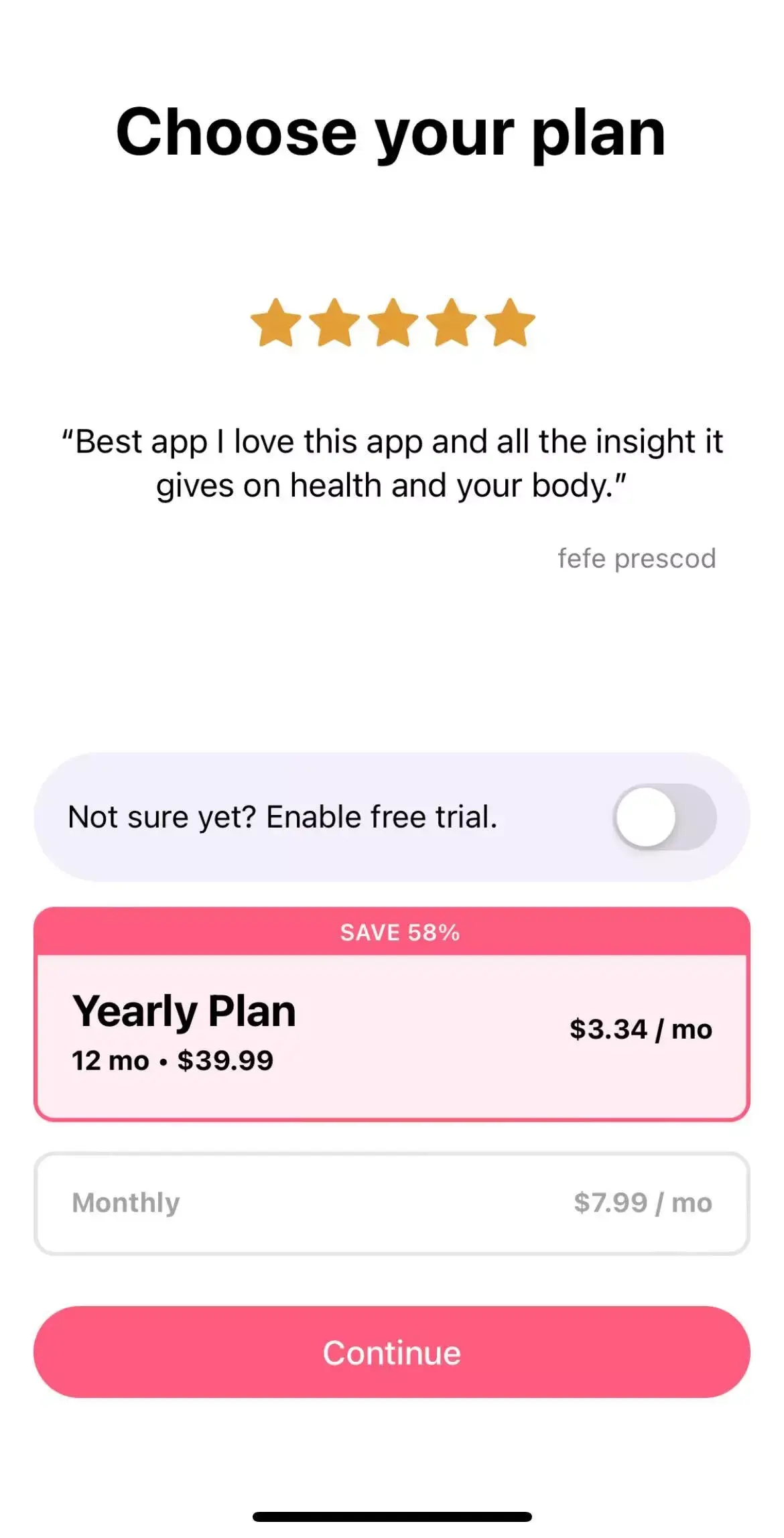 a mobile paywall design by a period tracker Flo