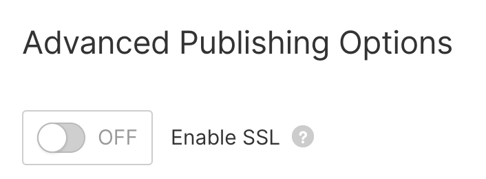 advanced publishing options