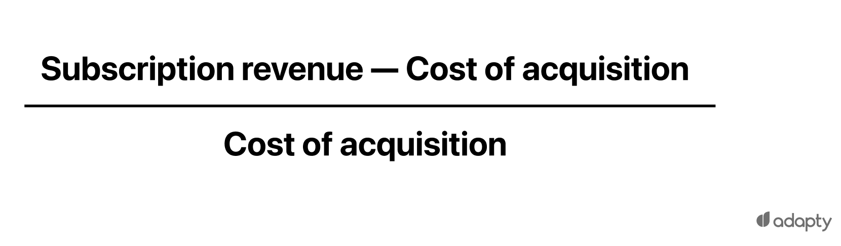 (Subscription revenue — Cost of acquisition) / (Cost of acquisition)