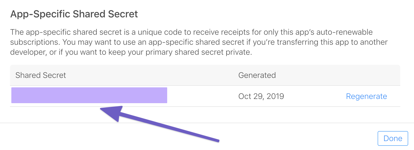 Finding your app-specific Shared Secret