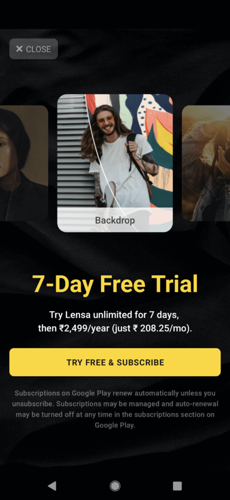 lensa mobile app monetization subscription
