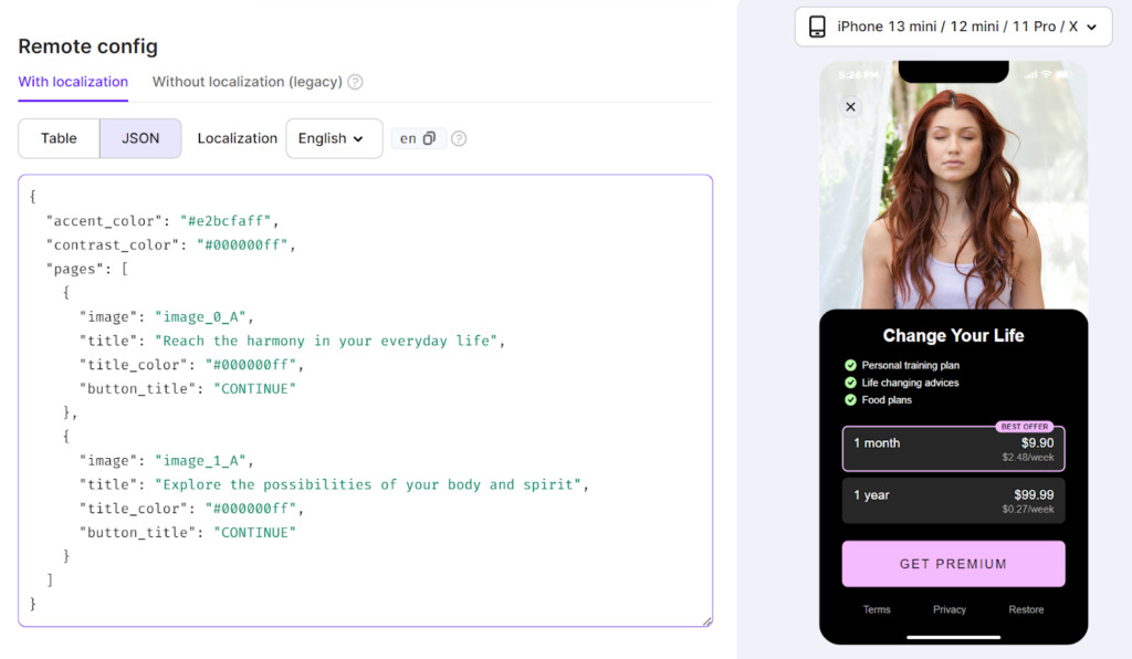 Mobile onboarding A/B tests in Adapty - How to run