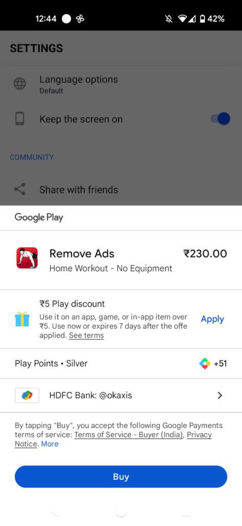 a consumable in app purchase offering an ad free experience