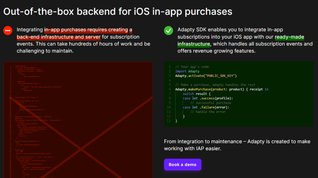 using an in app purchase infrastructure adapty to add in app purchases