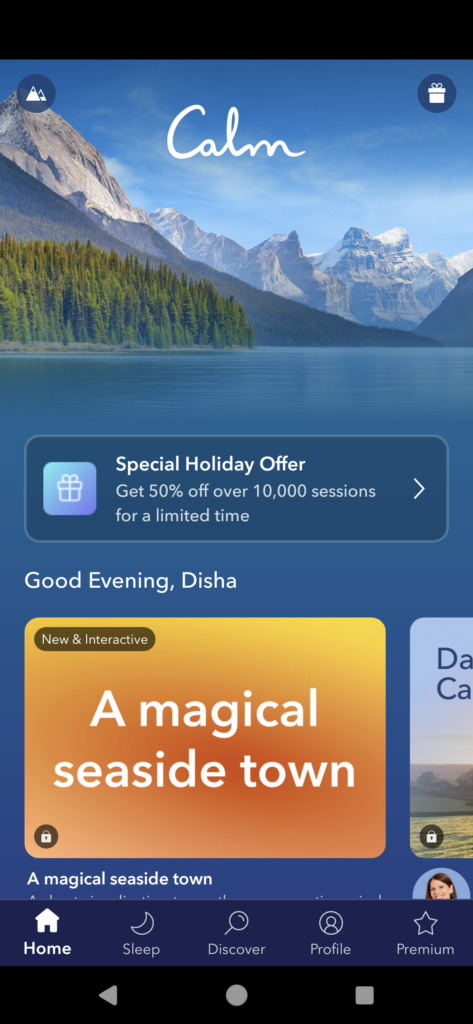 mobile app marketing holidays special holidays offer calm