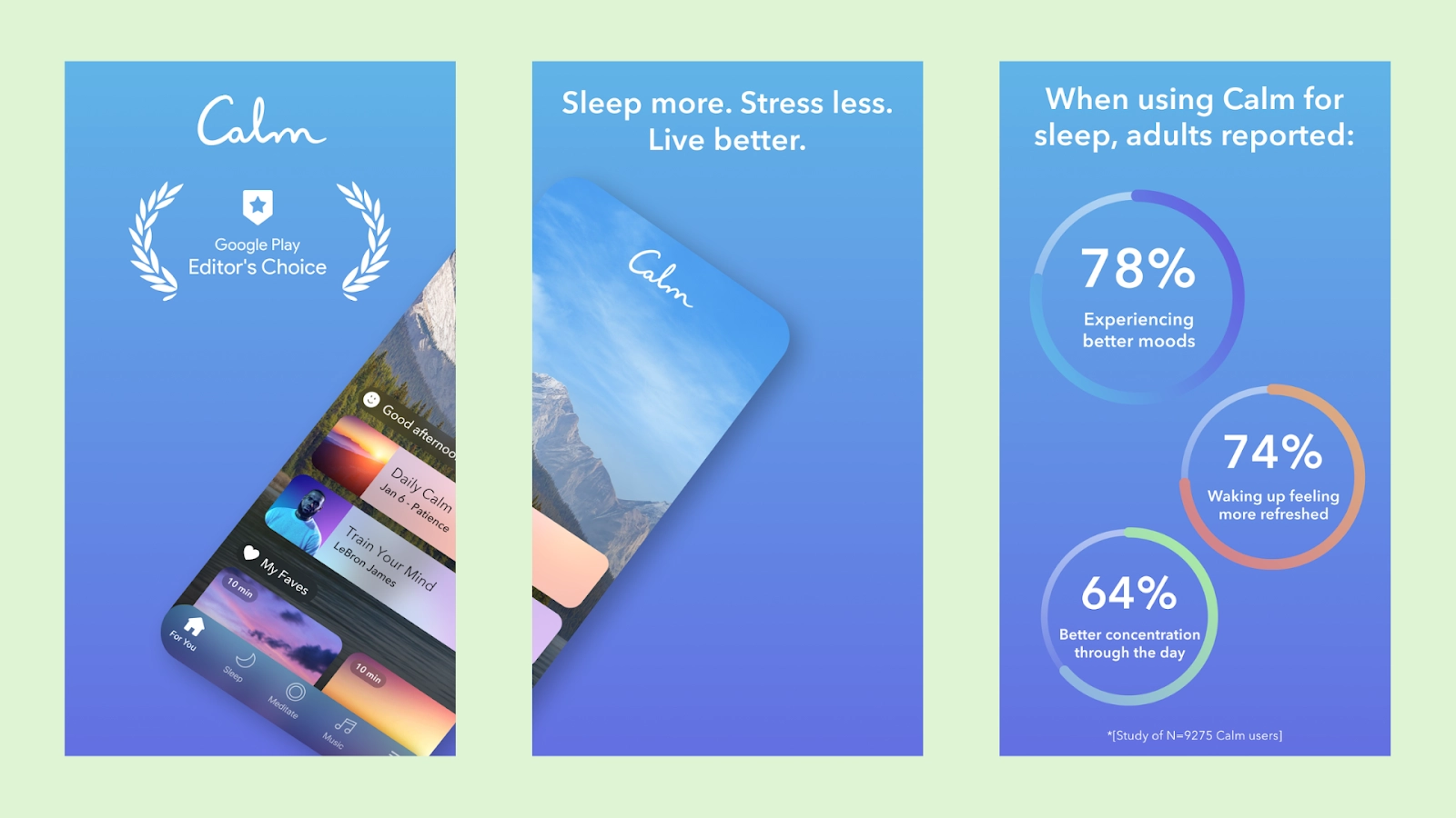 Calm app screenshots